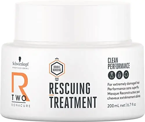 Produktbild: Schwarzkopf Professional Bonacure R-TWO Rescuing Treatment Für Extrem Geschädigtes Haar Vegane Formel Double Bonding Technology Weniger Haarbruch Entwirrend Pflegend Verbesserte Kämmbarkeit 200 ml