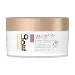 Produktbild: Schwarzkopf Professional BLONDME All Blondes Light Mask Leichte Haarmaske Haarpflege Für Gefärbtes Aufgehelltes Blondiertes Haar Haarkur Maulbeerseiden Feuchtigkeitsmaske Entwirrend 200 ml