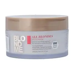 Produktbild: Schwarzkopf Professional BLONDME All Blondes Rich Mask Haarmaske Intensive Haarpflege Für Gefärbtes Aufgehelltes Blondiertes Haar Haarkur Kaschmir Feuchtigkeitsmaske Für Weiches Glattes Haar 200 ml