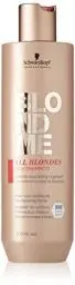 Produktbild: Schwarzkopf Professional BLONDME All Blondes Rich Shampoo Haarpflege Für Gefärbtes Aufgehelltes Blondiertes Haar Feuchtigkeitsshampoo Haarshampoo Kaschmir Protein Glättet Schuppenschicht 300 ml