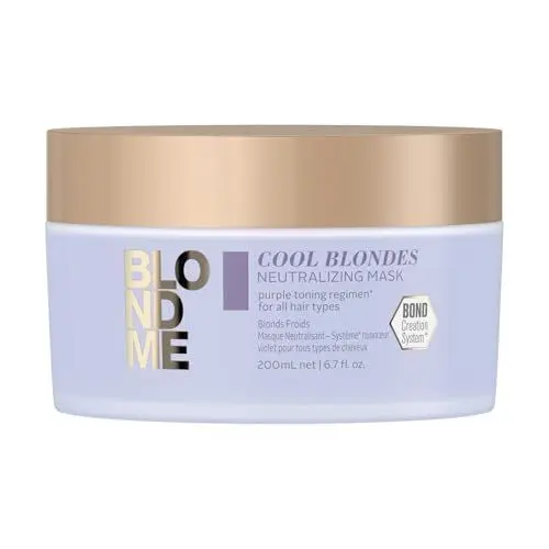 Produktbild: Schwarzkopf Professional BLONDME Cool Blondes Neutralisierende Haarmaske Gegen Gelbtöne Haarpflege Für Gefärbtes Aufgehelltes Blondiertes Haar Samtblüten Erfrischend Weichmachend 200 ml