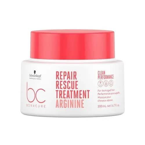 Produktbild: Schwarzkopf Professional Bonacure Repair Rescue Treatment Haarmaske Haarkur Für Strapaziertes Haar Vegan Arginin Versiegelt Gespaltene Spitzen Weniger Haarbruch Verbesserte Kämmbarkeit 200 ml