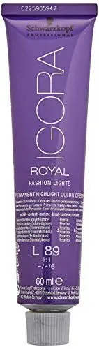 Produktbild: Schwarzkopf Professional Igora Royal Fashion Lights Permanent Highlight Haarfarbe Creme, L-89 Rotviolett, 60 ml 4045787389760 (Verpackung kann variieren)
