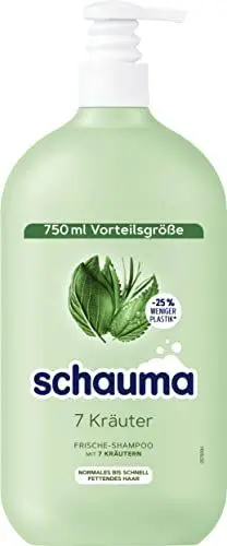 Produktbild: Schwarzkopf Schauma Shampoo 7 Kräuter (750 ml), Haarshampoo verleiht der Haarstruktur eine leichte Frische, Pflegeshampoo für normales bis schnell fettendes Haar