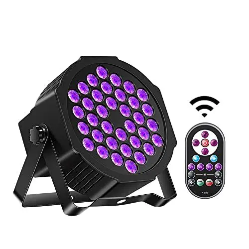 Produktbild: DELIBANG 72W UV schwarzlicht, 36 led UV strahler bühnenlicht für party mit Fernbedienung DMX partylicht mit Farbwechsel über Sound/Auto Discolicht für DJ Bar Weihnachten Halloween Hochzeit