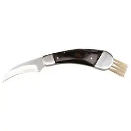 Produktbild: Schwarzwolf outdoor PILZ Pilzmesser mit Pilzbürste,Neoprentasche,rostfreier Stahl,Holz,Outdoor Messer,Messer Tasche, Klappmesser,Schwammerl -Messer,faltbares Messer,Trüffel-Messer,