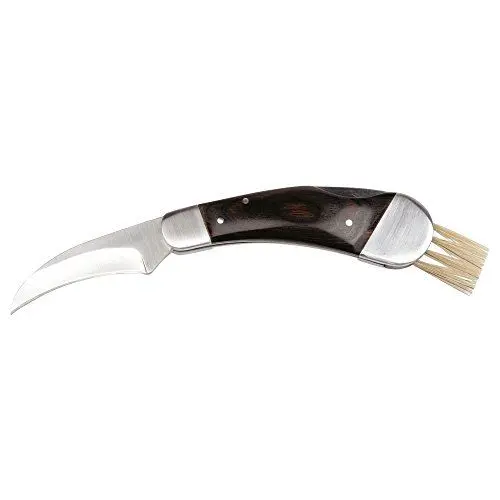 Produktbild: Schwarzwolf outdoor PILZ Pilzmesser mit Pilzbürste,Neoprentasche,rostfreier Stahl,Holz,Outdoor Messer,Messer Tasche, Klappmesser,Schwammerl -Messer,faltbares Messer,Trüffel-Messer,