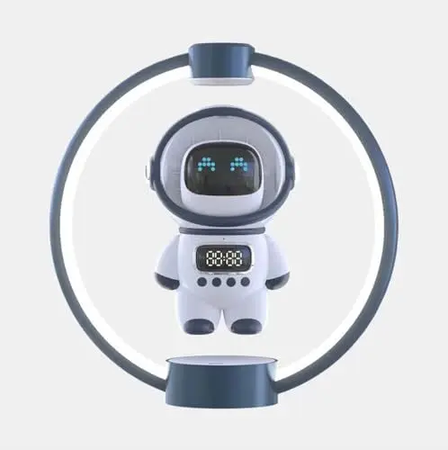 Produktbild: Kiko-ershaa Schwebende Astronaut Bluetooth Lautsprecher Lampe LED Magnetic Levitating Nachtlichter Lampe 360° aufgehängt und Spinning in der Luft frei Licht Dekor für Büro Schlafzimmer Wohnzimmer