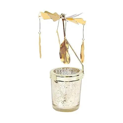 Produktbild: CIYODO Rotierender Teelichthalter Für Die Tischdekoration Elegantes Glas Und Eisen Für Dinnerpartys