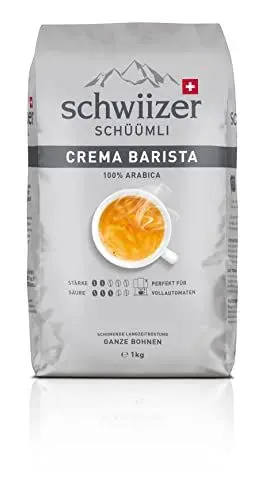 Produktbild: Schwiizer Schüümli Crema Barista Ganze Kaffeebohnen 1kg - Intensität 2/5 - UTZ-zertifiziert