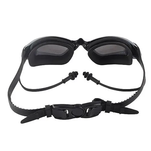 Produktbild: Schwimmausrüstung, Unisex-Schwimmbrillen-Set mit Strömungskurven-Design (Galvanisieren von Schwarz)