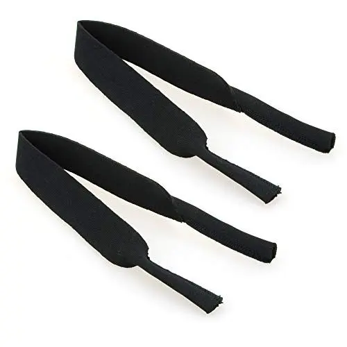 Produktbild: Schwimmfähiges Brillenband aus Neopren im 2er-Pack (ca. 40 cm Länge) (2er-Pack, schwarz)