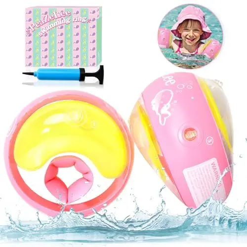 Produktbild: Schwimmflügel Kinder Baby Schwimmhilfe, Schwimmflügel Kinder 3-6 Jahre, Rund Schwimmhilfe für Jungen Mädchen 6-20Kgs, Swimsafe Gerät Kinder mit 3 Unabhängigen Airbags(S)