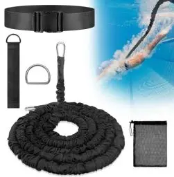 Produktbild: Schwimmgürtel für Pool 4M-10M Schwimmtrainer für Erwachsene und Kinder, Schwimmzugseil mit Gurtband und Verstellbarem Gürtel, Erhöht Kraft und Ausdauer, Schwimmgürtel für Jedes Schwimmbad