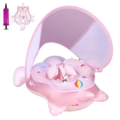 Produktbild: Schwimmring Baby, Aufblasbarer Baby-Schwimmkörper mit Sicherheitssitz, Lustiges Wasserspielzeug für 12 24 36 Monate Babys, Einhorn-Schwimmring(L)
