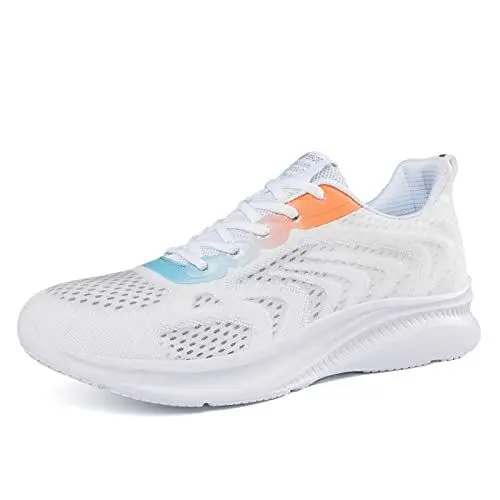 Produktbild: Schwimmsessel Joggingschuhe Herren GedäMpft Damen Paar Schuhe Schnüren Freizeitschuhe Schnüren Atmungsaktive Mode Flache Freizeitschuhe Wanderschuhe Hiking Shoes Men Barfuß Wanderschuhe (White, 39)