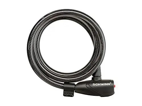 Produktbild: Schwinn Anti-Diebstahls-Fahrradschloss, Sicherheitslevel 1, Schloss mit Schlüssel, 1,83 Meter, Schwarz