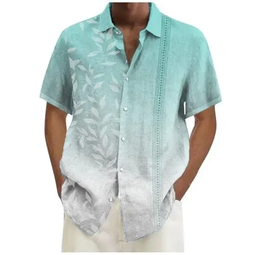 Produktbild: Kurzarm Maßgeschneiderte Passform hawaiihemd Herren Kurzarm Moderne Extradünn Übergroße Passform Weiss Shirt Hawaii Hemd neon Hawaii Shirt Flamingo retourenkauf Angebote 50 Prozent