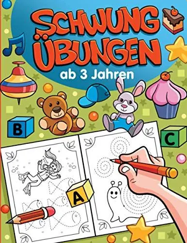 Produktbild: Schwungübungen ab 3 Jahren: Lehrreiche Schwungübungen für Schreibanfänger - Fördert Feinmotorik, Stifthaltung und Konzentration