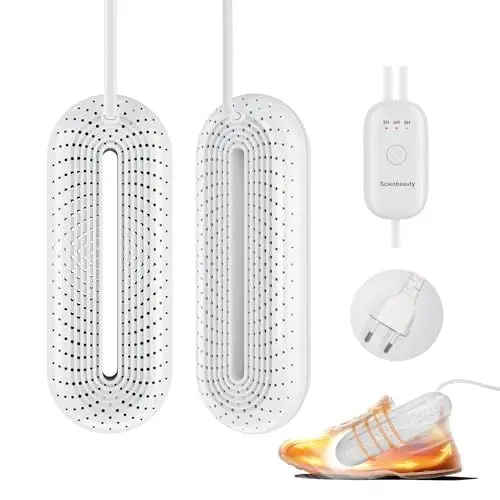 Produktbild: Scienbeauty Elektrischer Schuhtrockner, Tragbarer Schuhtrockner mit 3 Modi Timer für Schuhe, Skischuhe, Handschuhe, Socken im Winter/Regen (EU-Stecker)