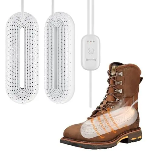 Produktbild: Scienbeauty Schuhtrockner,Schuhtrockner Elektrisch mit 3 Timer Funktionen,Stiefeltrockner für Arbeitsschuhe Turnschuhe, Fußballschuhe,Skischuhtrockner,Schuhwärmer,Heimutensilien – Weiß