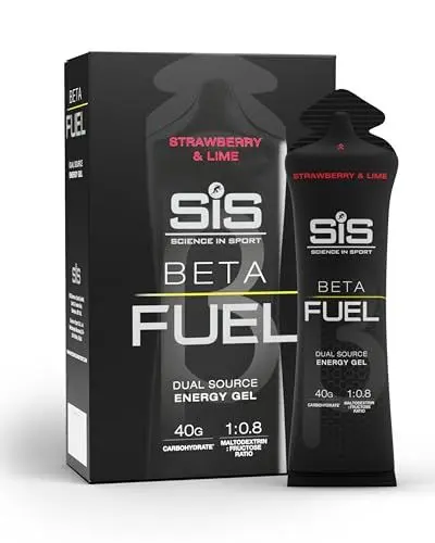 Produktbild: Science in Sport BETA Fuel Dual Source Gel 6 x 60ml Erdbeere Limette - Energiereiches Kohlenhydrate Gel mit 40g Kohlenhydrate - Leicht verdauliches Energy Gel für optimale Leistung