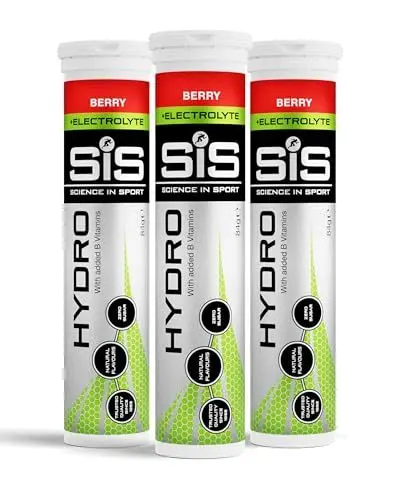 Produktbild: Science in Sport HYDRO Tabletten 3 x 20 Stk. Beere - Elektrolyte Tabletten, Vegan & glutenfrei, Brausetabletten zur Anregung von Hydration und für einen ausgeglichenen Elektrolyte-Haushalt