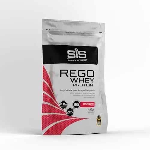 Produktbild: Science in Sport Rego Pulver 450g Erdbeere - Regenerations Drink Pulver mit Kohlenhydraten, Proteinen, Elektrolyten, Vitaminen und Mineralien, Unterstützt effektives Training, 100% Whey