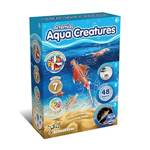 Produktbild: Science4you Urzeitkrebse Züchten Set für Kinder - Artemia Salzkreb (Familie der Triops) Aqua Kreaturen - Machen sie Ihr Meerestier-Ökosystem-Spielzeug & Experimente für Kinder 6 7 8 9 10 11+ Jahre