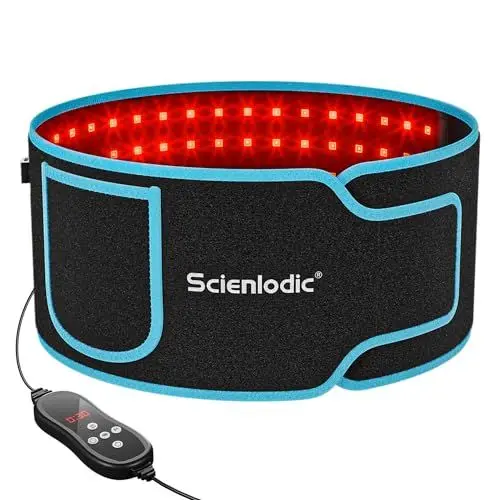 Produktbild: Scienlodic Rotlicht Therapie Gürtel, Infrarot-Licht Therapie Gürtel zur Linderung von Entzündung Schmerzlinderung, 660nm & 850nm Rotlicht Therapie Gerät für Rücken, Körper und Gelenke mit Timer
