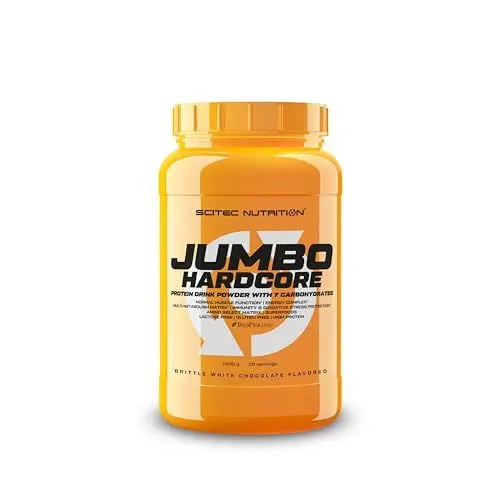 Produktbild: Scitec Nutrition Jumbo Hardcore, High Protein Weight Gainer mit Amino Select Matrix, Superfoods, Creatin und mit 7 Kohlenhydraten, gluten- und laktosefrei, 1530 g, Krokant-Weiße Schokolade