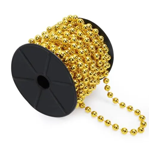 Produktbild: SCLLNDA 2PCS Perlengirlande für Weihnachtsbaum Perlenkette 20m Perlenband Christbaumkette Gold Weihnachtsperlenkette Weihnachtsbaumschmuck für Weihnachtsdekoration Party Deko Weihnachtsgirlande