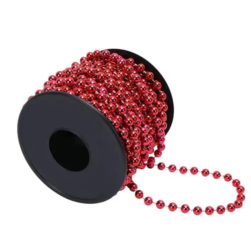 Produktbild: SCLLNDA 2PCS Perlengirlande für Weihnachtsbaum Perlenkette 20m Perlenband Christbaumkette Rot Weihnachtsperlenkette Weihnachtsbaumschmuck für Weihnachtsdekoration Party Deko Weihnachtsgirlande