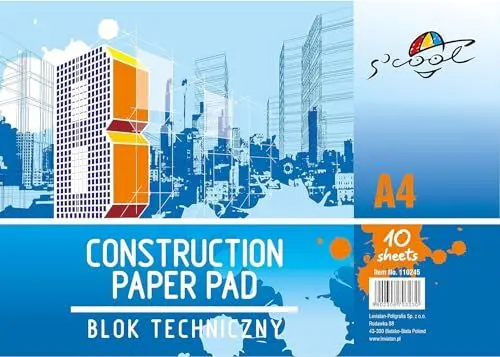 Produktbild: S'COOL - Vielseitig Skizzenblock | Universal Zeichenkarton | Mixed Media Papier | Technisches Zeichenblock (A4, 160 g/m², 10 Blatt)