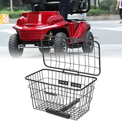 Produktbild: Scooter-Korb, Elektromobil-Elektromobil-Fahrrad-Aufbewahrungskorb für Fahrräder, Großer Tragbarer Korb aus Eisen Im Freien