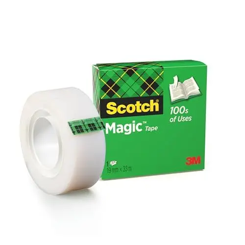Produktbild: Scotch Magic Tape - 1 Rolle, 19 mm x 33 m - Unsichtbares Klebeband für allgemeine Zwecke zur Reparatur, Etikettierung und Versiegelung von Dokumenten