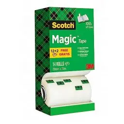 Produktbild: Scotch Magic Klebeband – Vorteilspack 14 Rollen 19mm x 33m, Allzweck-Klebeband für die Reparatur, Etikettierung und zum Verschließen von Dokumenten