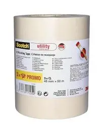 Produktbild: Scotch Utility Malerabdeckband - 3 Rollen, 48 mm x 50 m - Hochwertiges Universal-Abklebeband für Malerarbeiten und Dekoration
