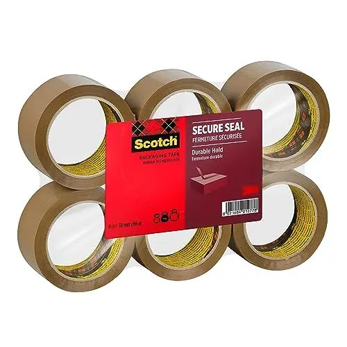 Produktbild: Scotch Verpackungsklebeband für einen sicheren Verschluss, Braun, 50 mm x 66 m, 6 Rollen/Packung