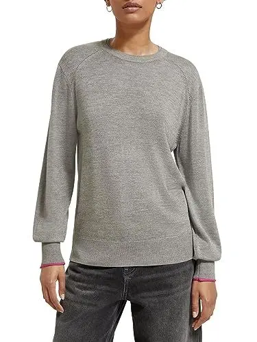 Produktbild: Scotch & Soda Damen Basic Crew Neck Pullover, Mid Grey Melange, XS