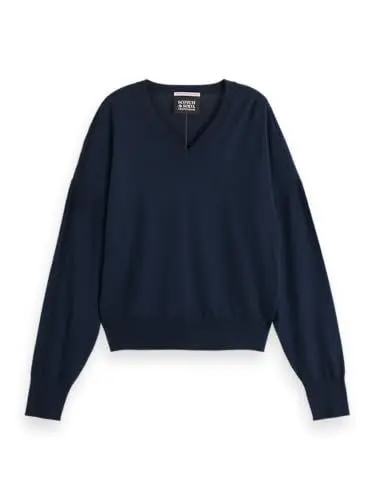Produktbild: Scotch & Soda Damen Core V-Neck Relaxed Pullover Sweater, Night 0002, M EU