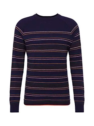 Produktbild: Scotch & Soda Herren Cashmere-Blend Crewneck Pull with Placement Stripe Pattern Unterhemd, Mehrfarbig (Combo B 0218), Medium (Herstellergröße: M)