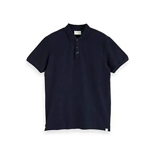 Produktbild: Scotch & Soda Herren Chic Polo in fine Twill Quality Poloshirt, Blau (Navy 0004), Small (Herstellergröße: S)