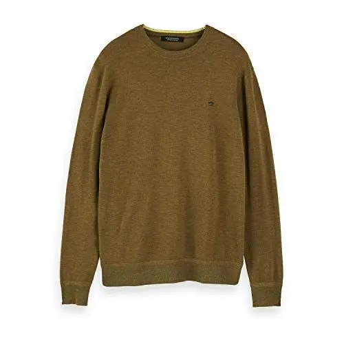 Produktbild: Scotch & Soda Herren Classic Crewneck Pull Pullover, Grün (Military Green Melange 1349), Medium (Herstellergröße: M)