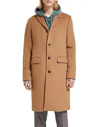 Produktbild: Scotch & Soda Herren Classic Wool Blend Overcoat Wollmantel, Camel, XXL