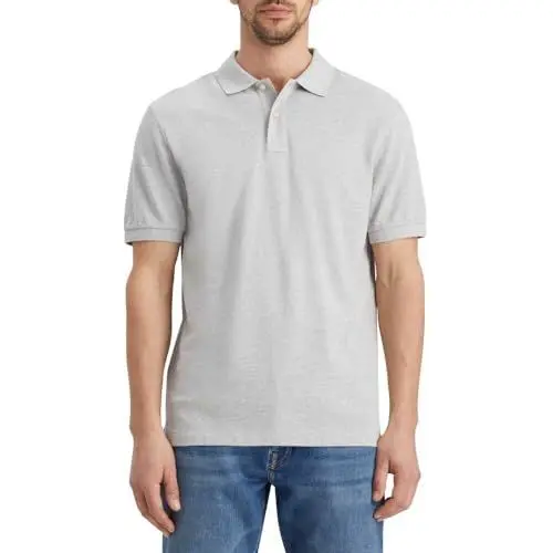 Produktbild: Scotch & Soda Men's Core-Logo Pique Polo Shirt, Grey Melange, S