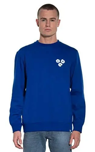 Produktbild: Scotch & Soda Herren Crew Neck Sweat with Special Ribs and Subtle Branding Sweatshirt, Blau (True Blue 1148), X-Large (Herstellergröße: XL)