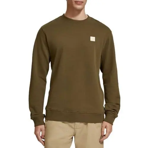 Produktbild: Scotch & Soda Herren Essential Badge Logo Crewneck Sweatshirt, Algae, L
