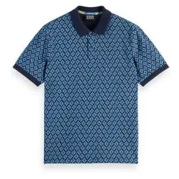 Produktbild: Scotch & Soda Herren Regular Fit Mini All Over Print Polo Shirt, Night Geo Flower 7452, L EU