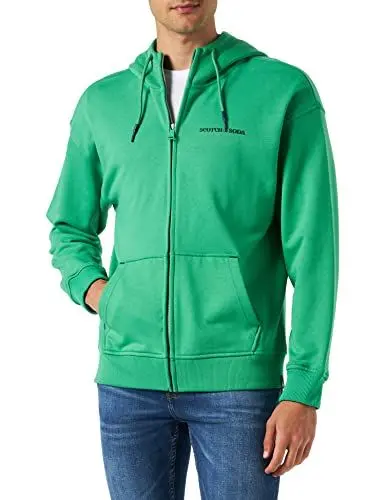 Produktbild: Scotch & Soda Herren Unisex Zip-Thru Hoodie In Organic Cotton Hooded Sweatshirt, Amazon Green, XXL